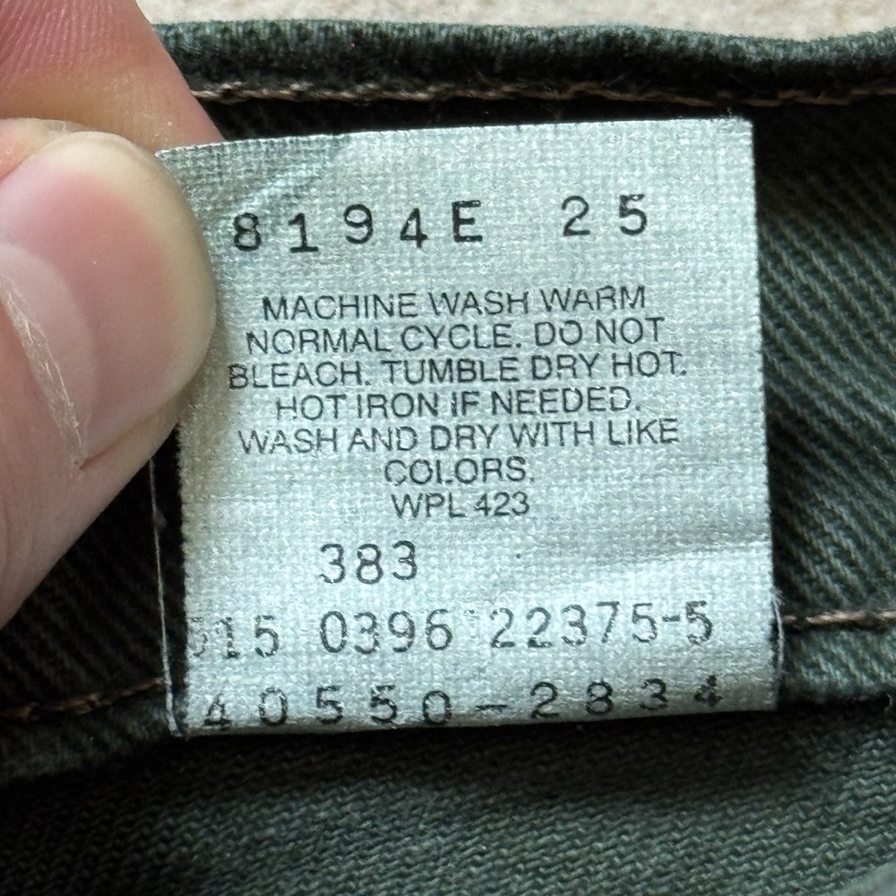 Vintage Levis 550 Jeans Mens 36x32 Green Orange Tab Relaxed Taper Denim USA 90s - Picture 6 of 11